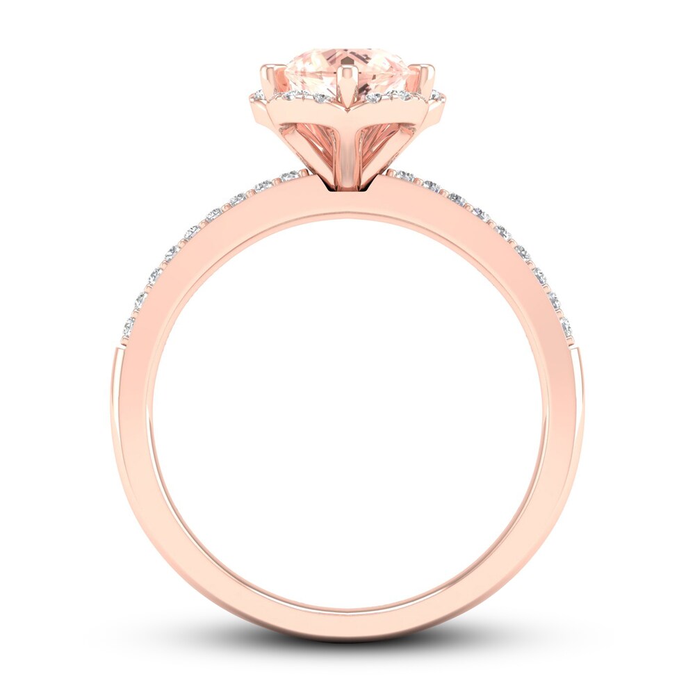 Natural Morganite Ring 1/6 ct tw Diamonds 14K Rose Gold ZR7k9TRd