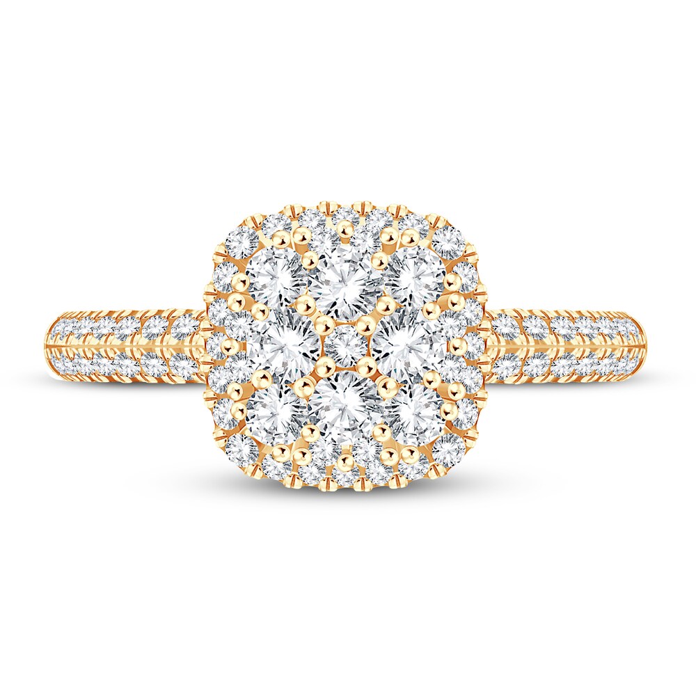 Diamond Ring 7/8 ct tw Round 14K Yellow Gold ZxFJ6ZPN