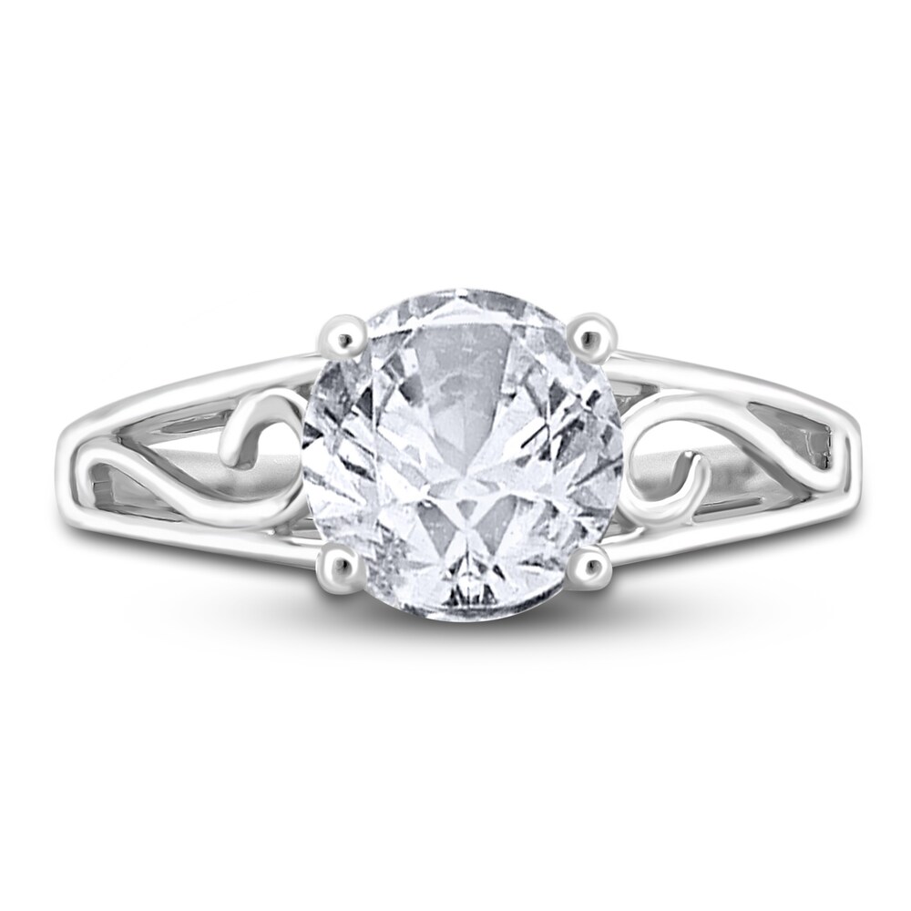 Diamond Solitaire Scroll Engagement Ring 1-1/2 ct tw Round 14K White Gold (I2/I) aABI7Ko8