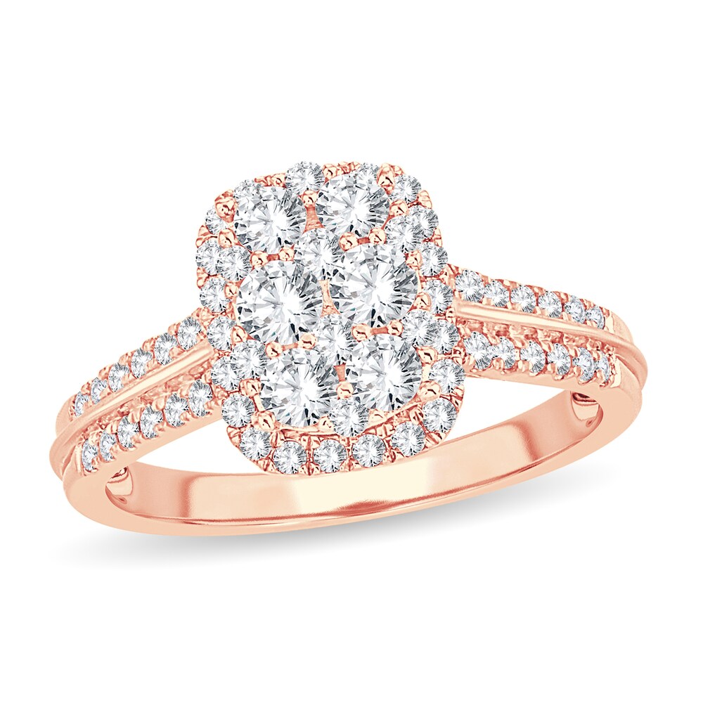 Diamond Ring 7/8 ct tw Round 14K Rose Gold aKJnHcwi