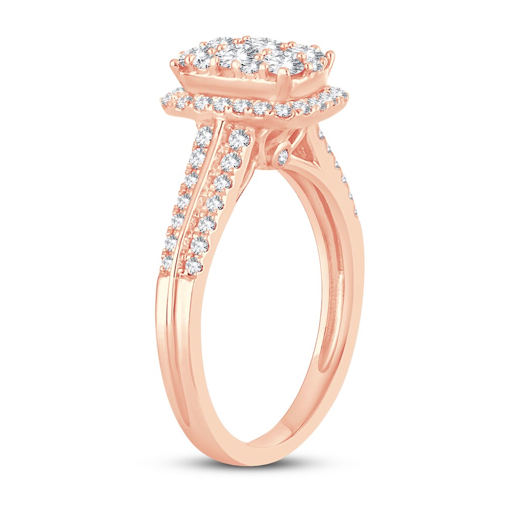 Diamond Ring 7/8 ct tw Round 14K Rose Gold aKJnHcwi