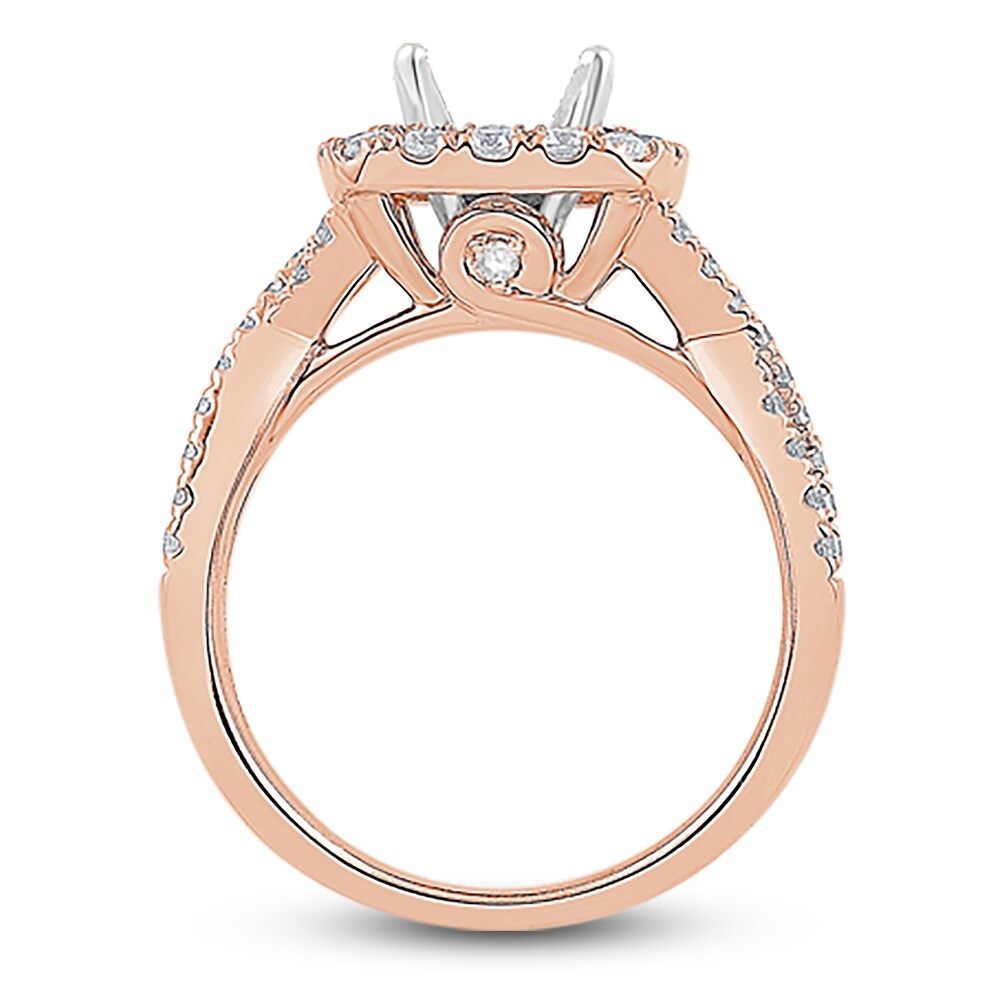 Engagement Ring 3/4 ct tw Round 14K Rose Gold aL9pQ0ib