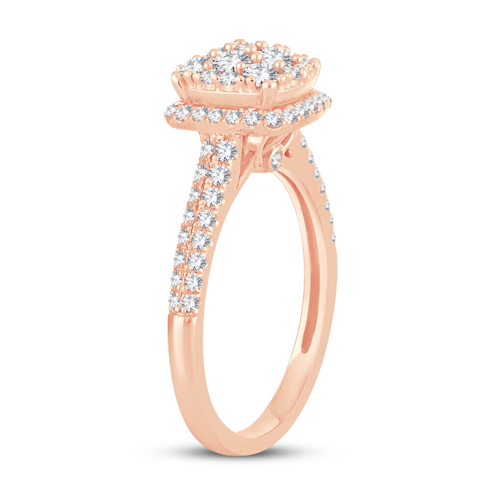 Diamond Ring 7/8 ct tw Round 14K Rose Gold aMoe5PgE