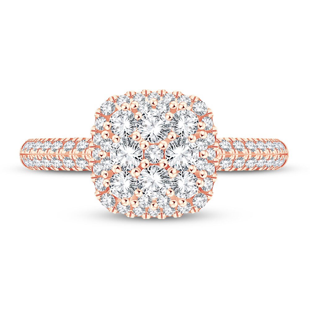 Diamond Ring 7/8 ct tw Round 14K Rose Gold aMoe5PgE