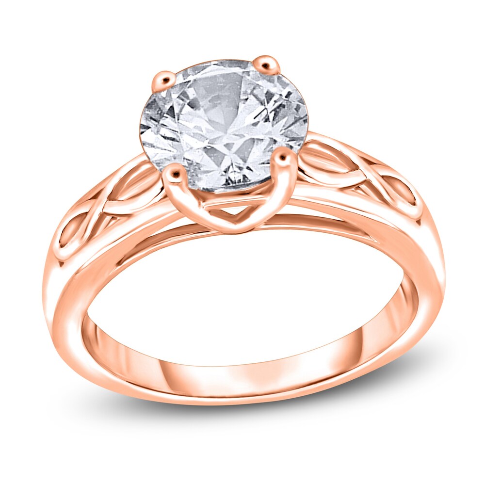 Diamond Solitaire Infinity Engagement Ring 1-1/2 ct tw Round 14K Rose Gold (I2/I) aPp9xgGL