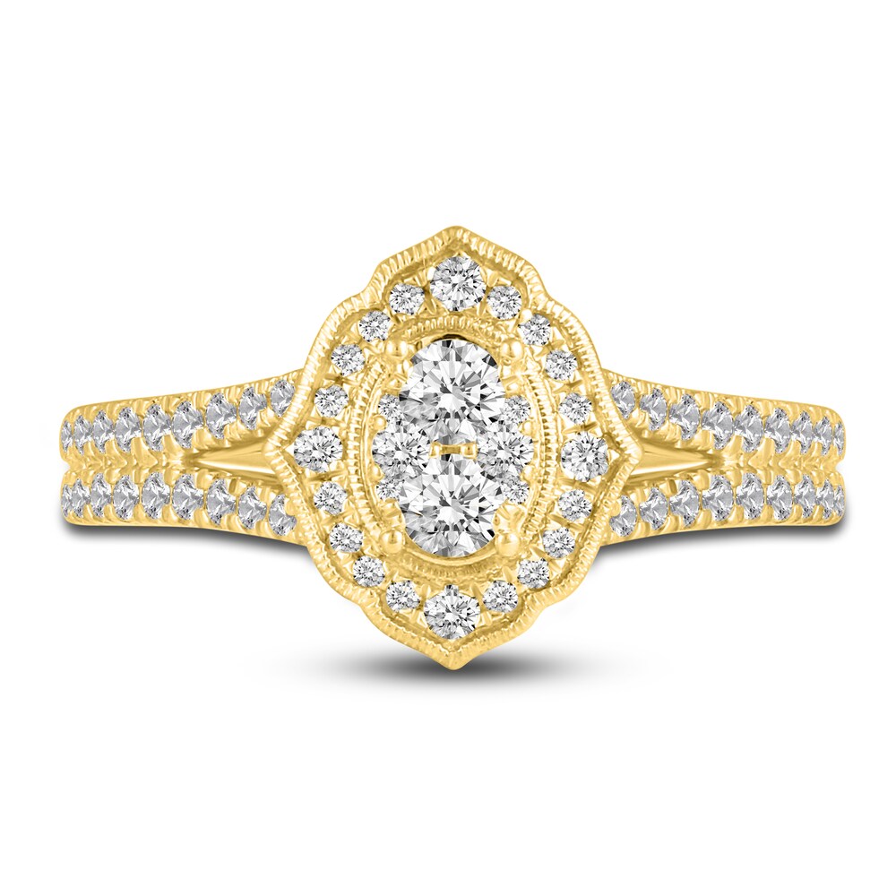 Diamond Engagement Ring 5/8 ct tw Round 14K Yellow Gold aSFBJK0E