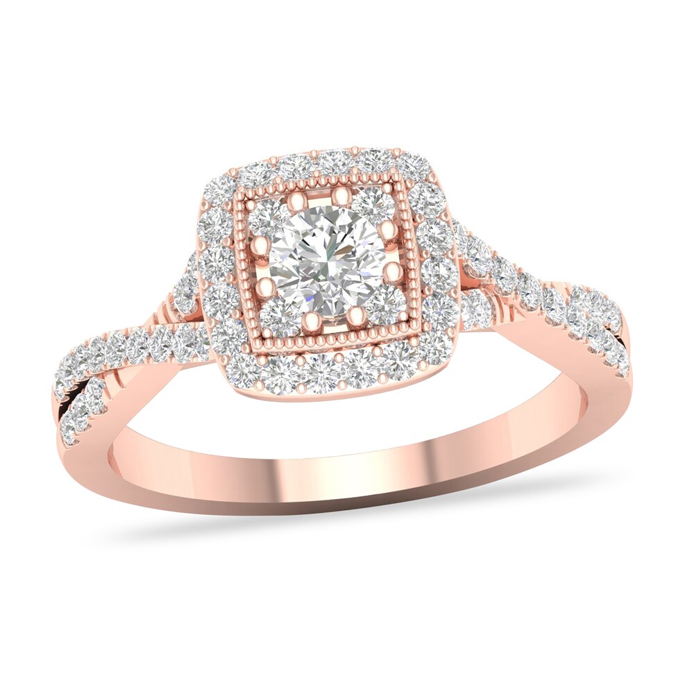 Diamond Ring 3/4 ct tw Round-cut 14K Rose Gold aUwQm8zl [aUwQm8zl]