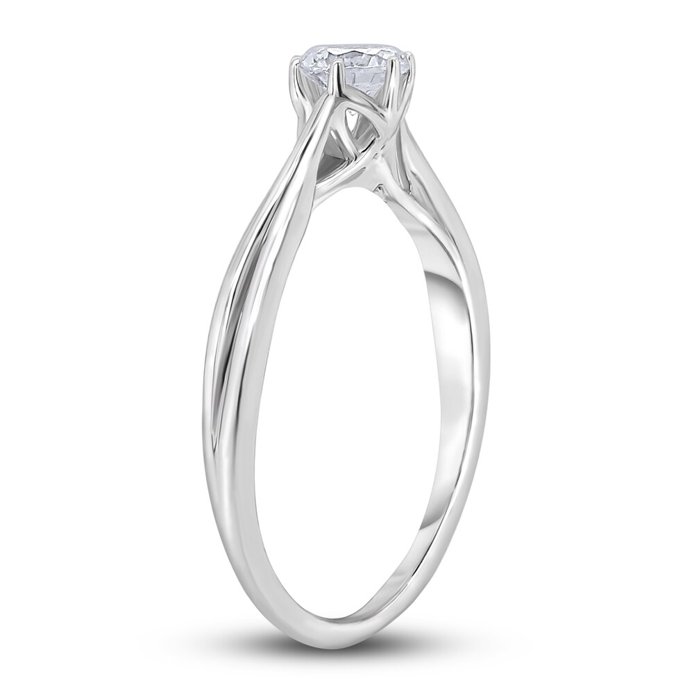 Diamond Solitaire Twist Engagement Ring 1/4 ct tw Round 14K White Gold (I2/I) aaYd4vtE