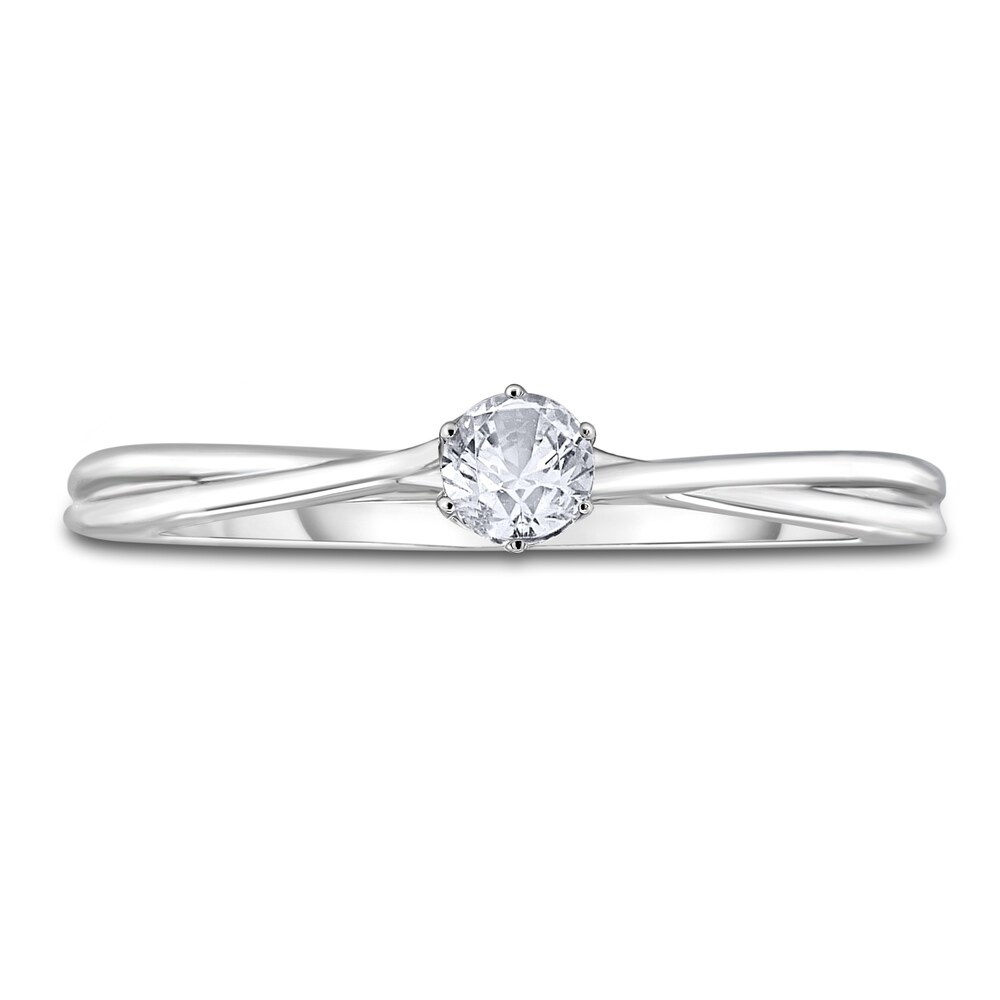 Diamond Solitaire Twist Engagement Ring 1/4 ct tw Round 14K White Gold (I2/I) aaYd4vtE