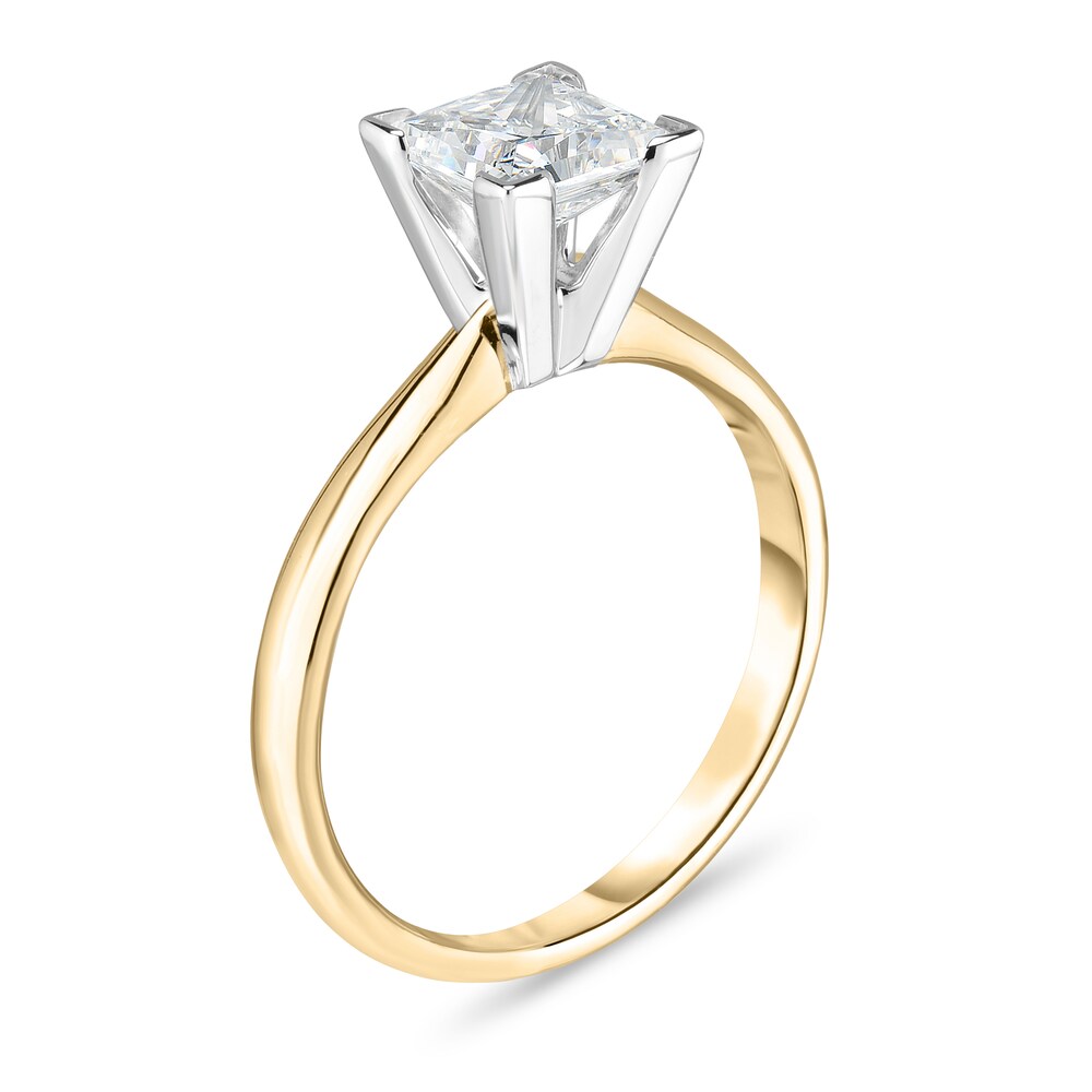 Diamond Solitaire Ring 7/8 ct tw Princess 14K Yellow Gold (I1/I) abHUSSer