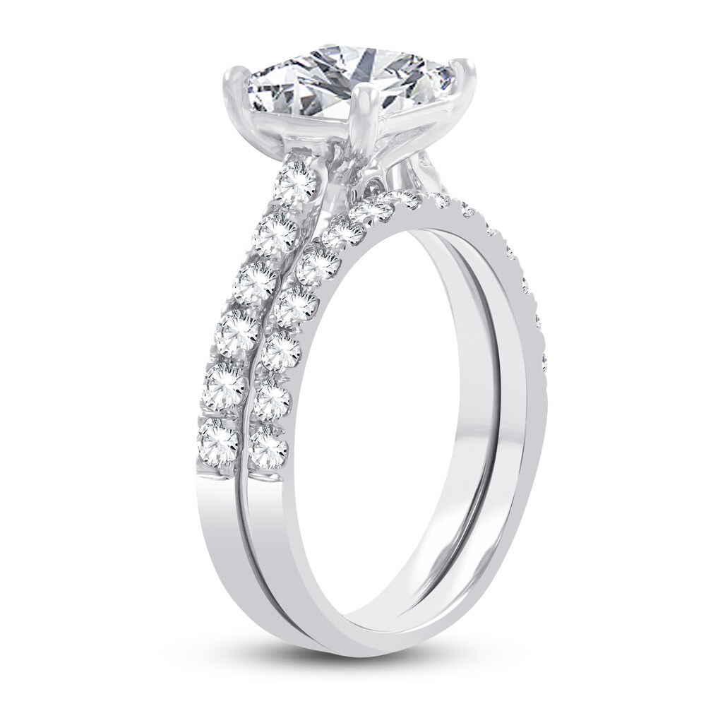 Lab-Created Diamond Bridal Set 3 ct tw Princess/Round 14K White Gold anzP9JKJ