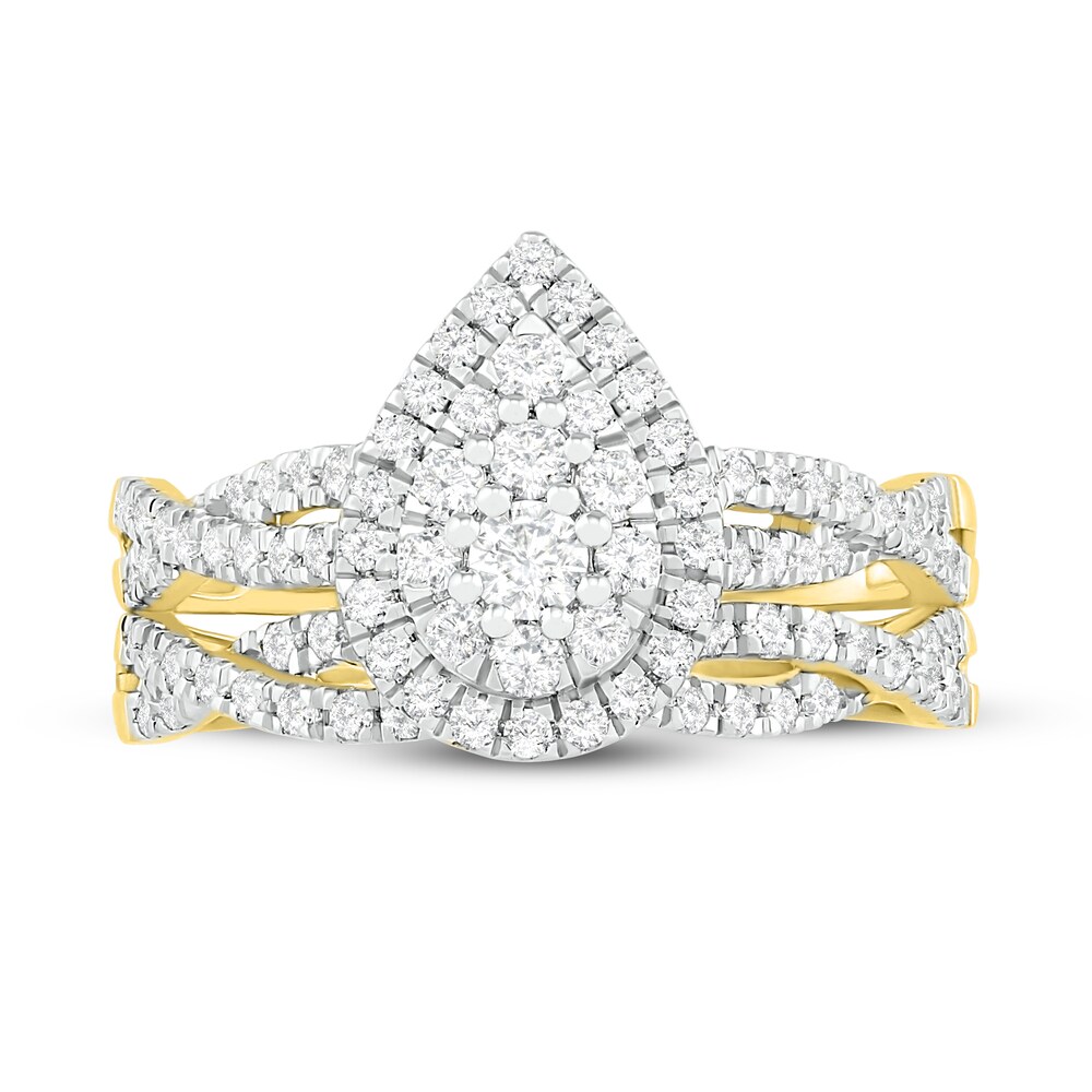 Diamond Bridal Set 3/4 ct tw Round 14K Yellow Gold axP2z2sM