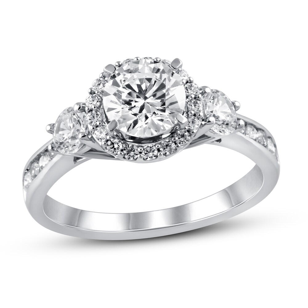 Diamond Engagement Ring 1-1/2 ct tw Round-cut 14K White Gold aztxRhnU [aztxRhnU]