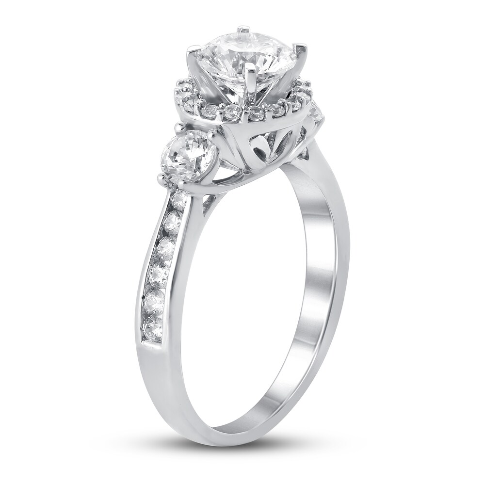 Diamond Engagement Ring 1-1/2 ct tw Round-cut 14K White Gold aztxRhnU