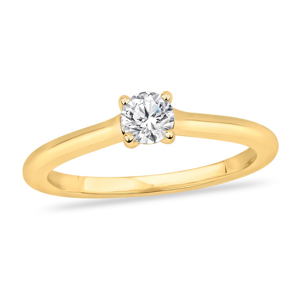 Diamond Solitaire Engagement Ring 1/3 ct tw Round-cut 14K Yellow Gold (I2/I) b0CeLHjL [b0CeLHjL]