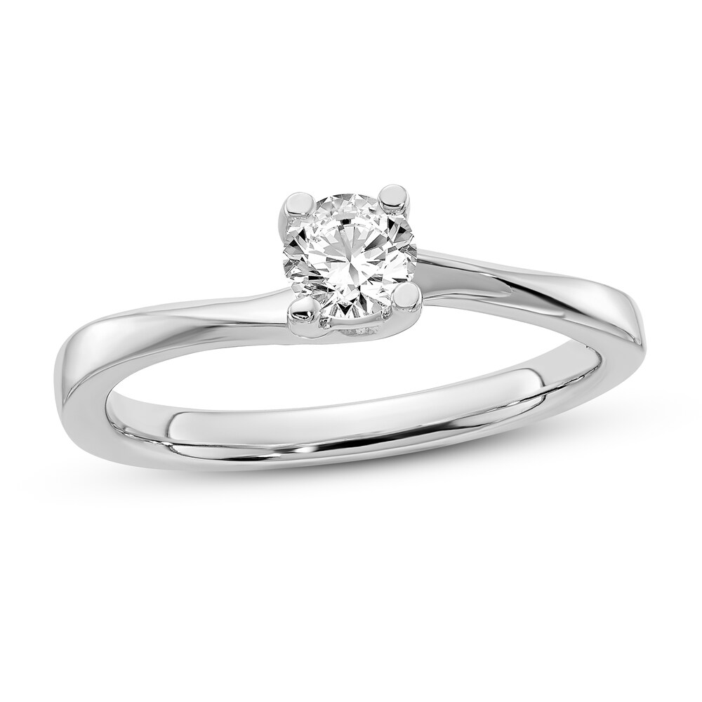 Diamond Solitaire Engagement Ring 1/3 ct tw Round 14K White Gold (I1/I) b0awkfIu [b0awkfIu]