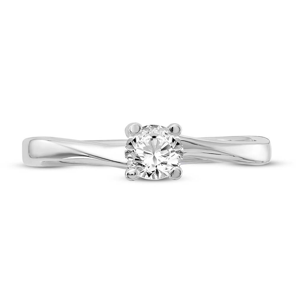 Diamond Solitaire Engagement Ring 1/3 ct tw Round 14K White Gold (I1/I) b0awkfIu