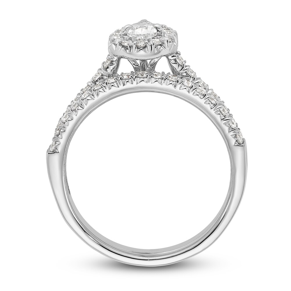 Diamond Bridal Set 3/4 ct tw Pear-shaped/Round 14K White Gold b1VhDZnw