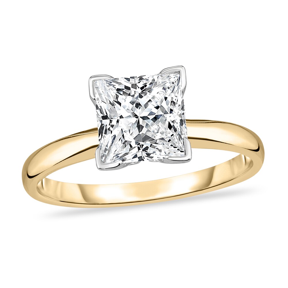 Diamond Solitaire Ring 1-1/3 ct tw Princess 14K Yellow Gold (I2/I) b1emgiKp [b1emgiKp]