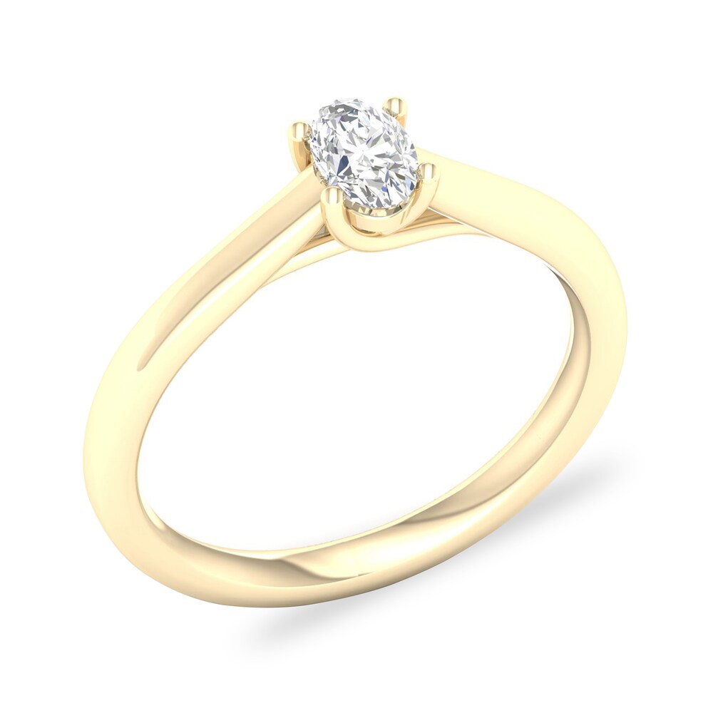 Diamond Solitaire Ring 1/3 ct tw Oval-cut 14K Yellow Gold (SI2/I) b9CFkgsp