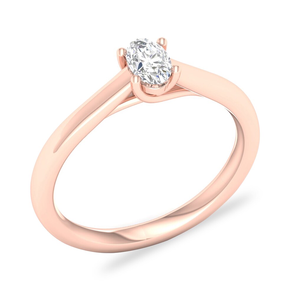 Diamond Solitaire Ring 1/3 ct tw Oval-cut 14K Rose Gold (SI2/I) b9S86BJJ