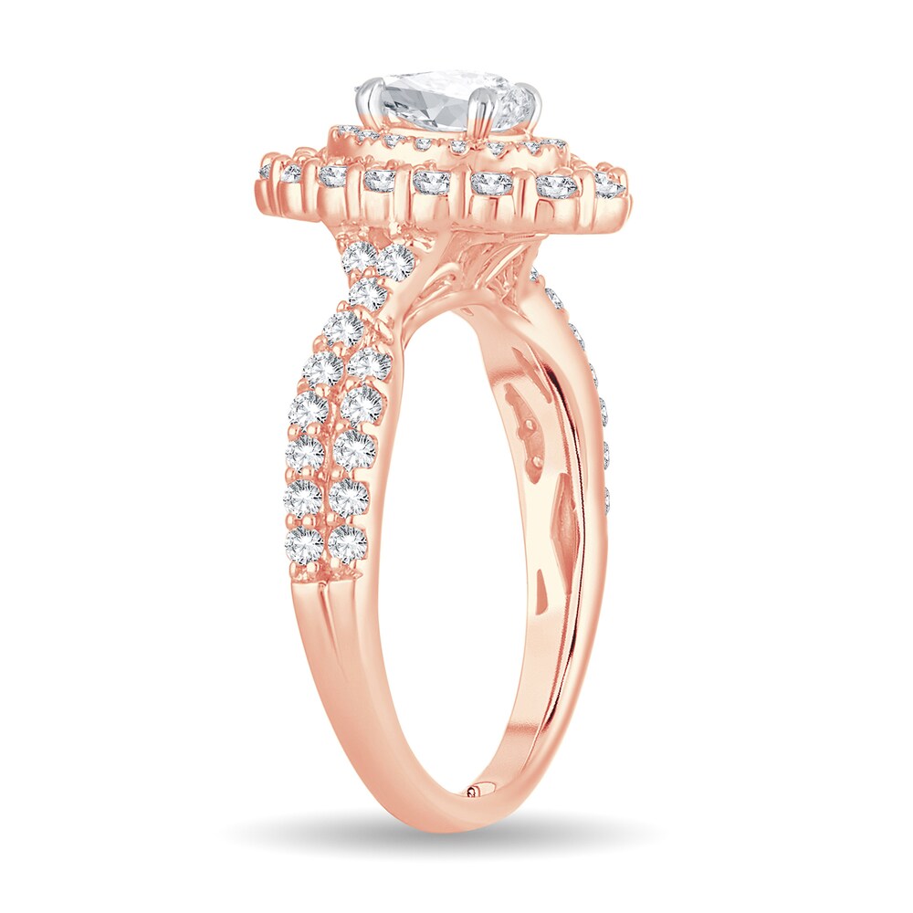 Diamond Ring 1-1/3 ct tw Oval 14K Rose Gold bAImq95l