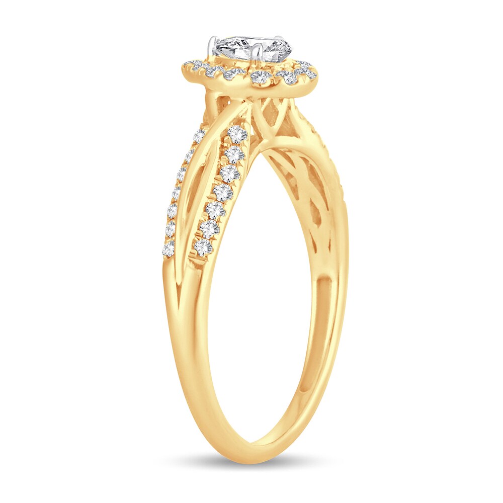 Diamond Ring 1/2 ct tw Pear-shaped 14K Yellow Gold bBRCs7Q0