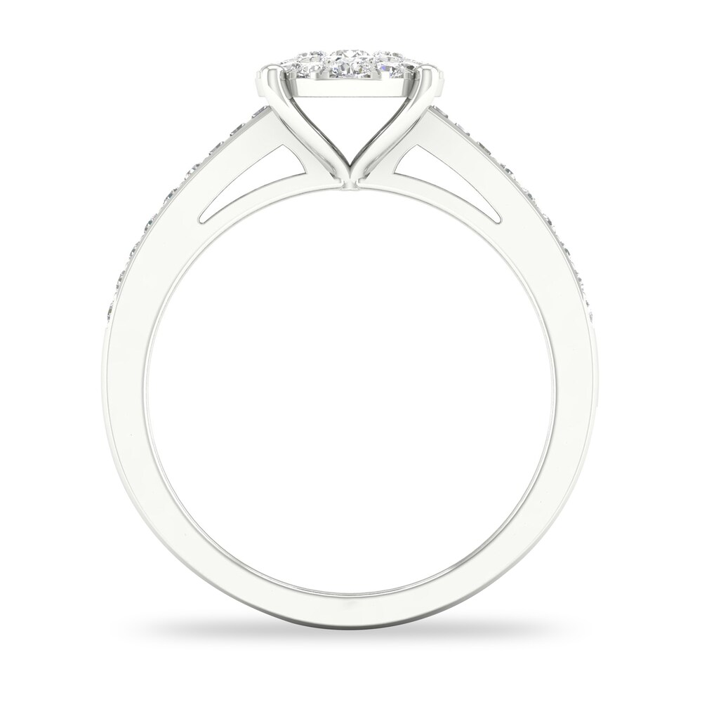 Diamond Ring 1/3 ct tw Baguette/Round-cut 14K White Gold bH4nsLPP