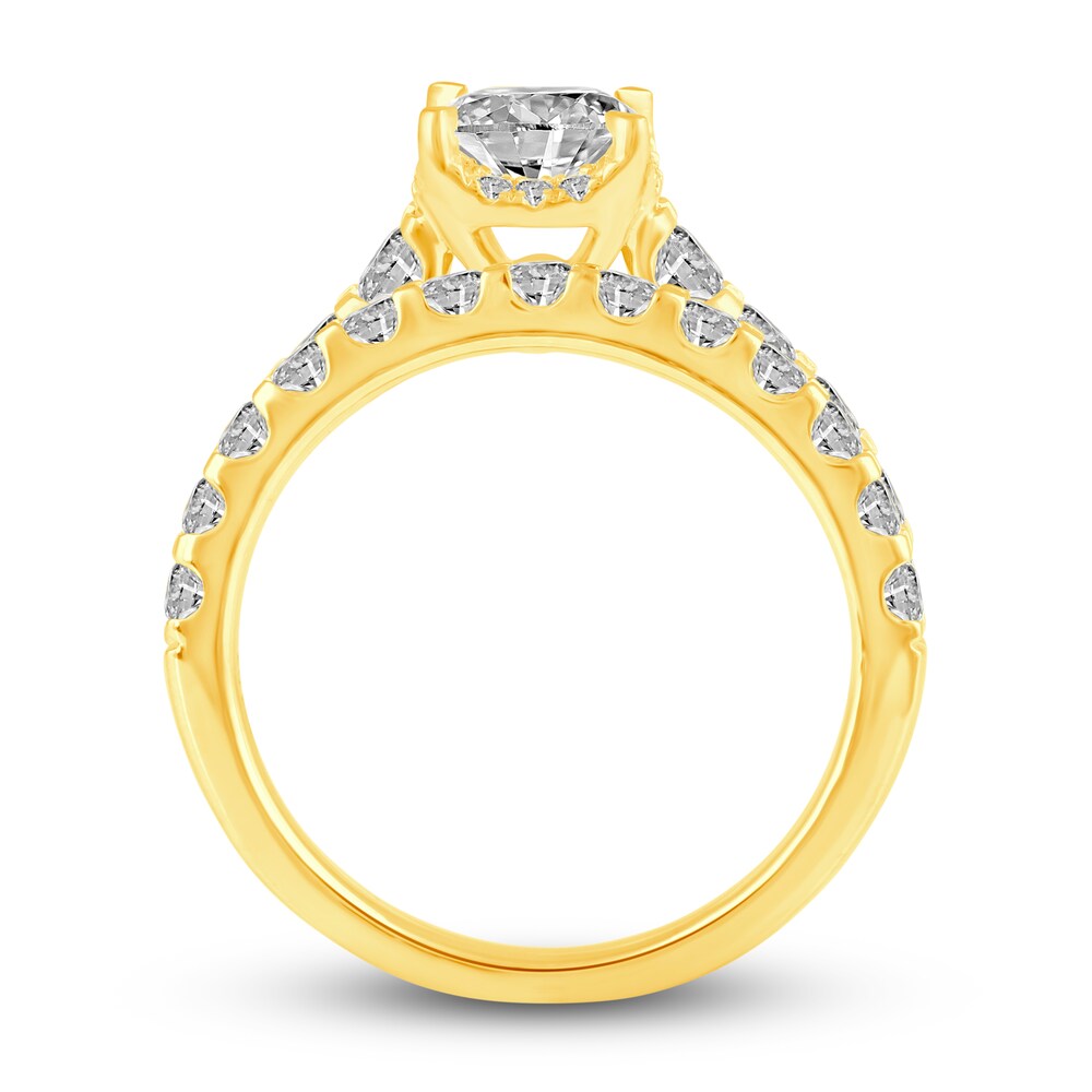 Diamond Bridal Set 2-1/8 ct tw Princess/Round 14K Yellow Gold bJZWG3uh