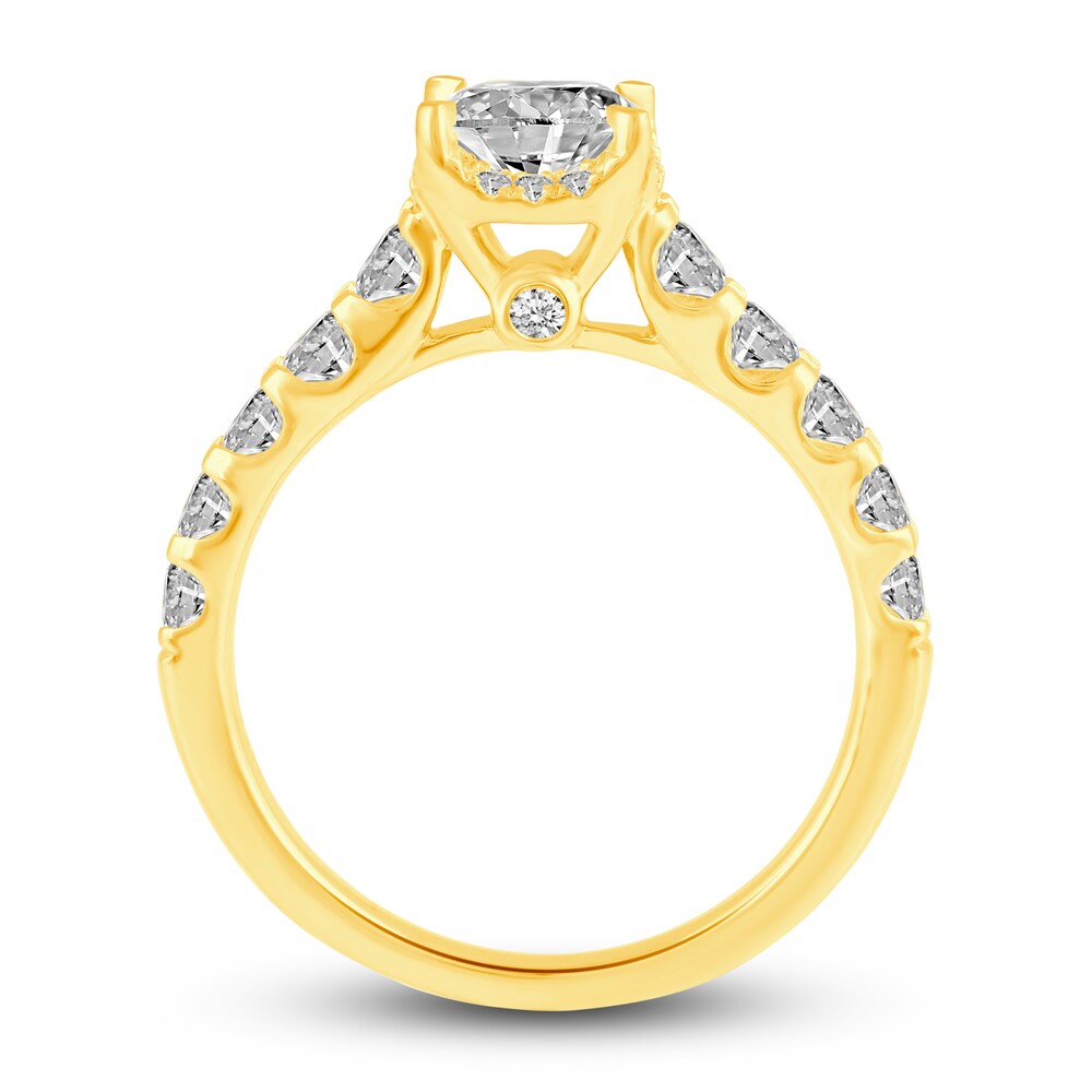 Diamond Bridal Set 2-1/8 ct tw Princess/Round 14K Yellow Gold bJZWG3uh