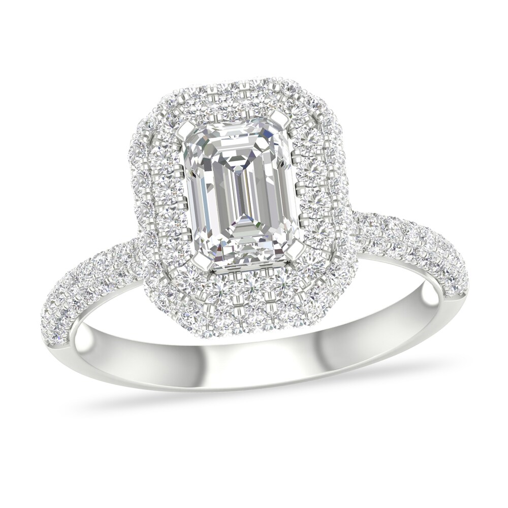 Diamond Ring 1-1/2 ct tw Emerald-cut 14K White Gold bJtW4sQX [bJtW4sQX]