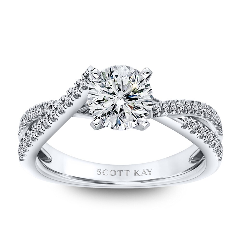 Scott Kay Diamond Ring Setting 1/4 ct tw Round 14K White Gold bVKbukcU