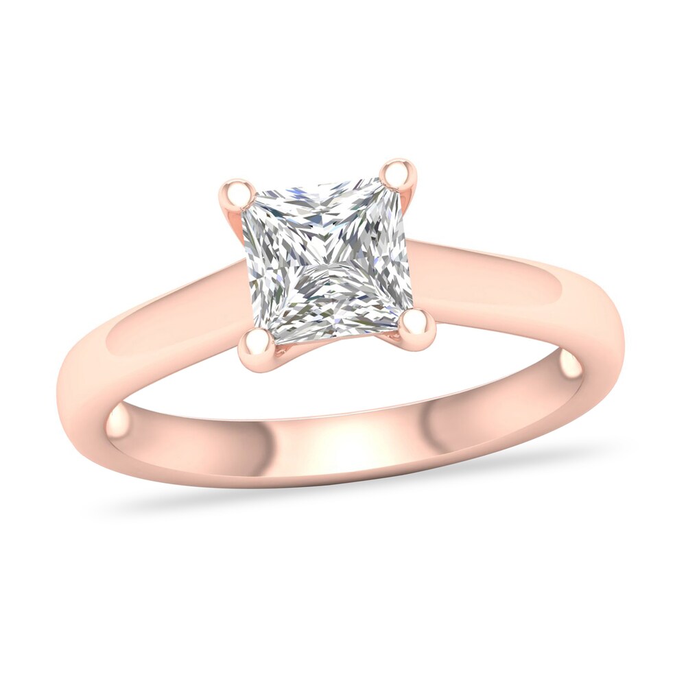 Diamond Solitaire Ring 1-1/4 ct tw Princess-cut 14K Rose Gold (SI2/I) bX6kmP79 [bX6kmP79]