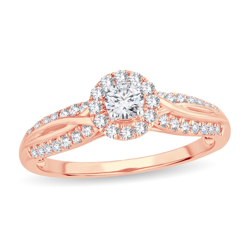 Diamond Ring 1/2 ct tw Round 14K Rose Gold bYLMuZOx [bYLMuZOx]