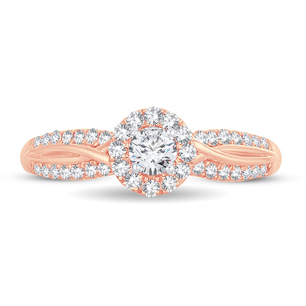 Diamond Ring 1/2 ct tw Round 14K Rose Gold bYLMuZOx