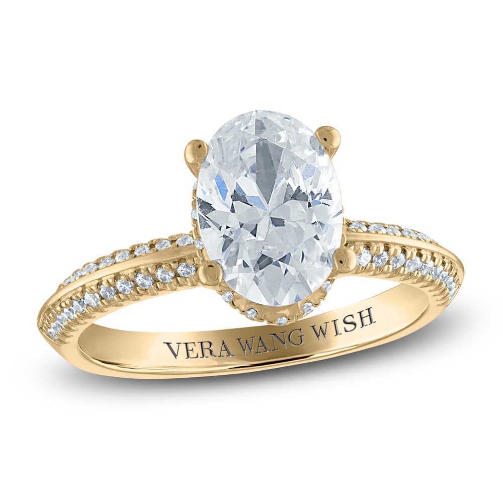 Vera Wang WISH Diamond Engagement Ring 2-1/4 ct tw Oval/Round 18K Yellow Gold bcMRfuN4 [bcMRfuN4]