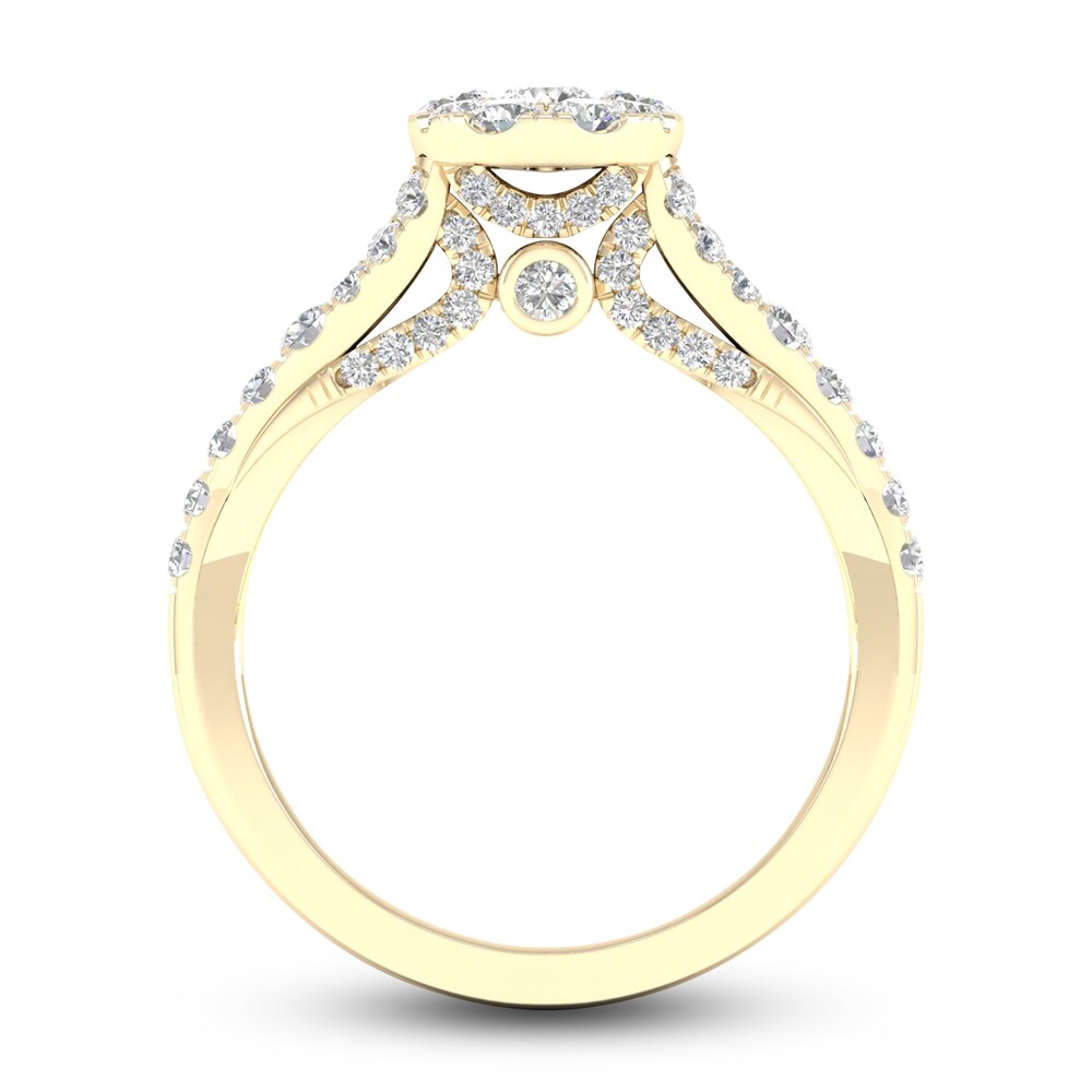 Diamond Oval Engagement Ring 1 ct tw Round 14K Yellow Gold bgnPB0qI