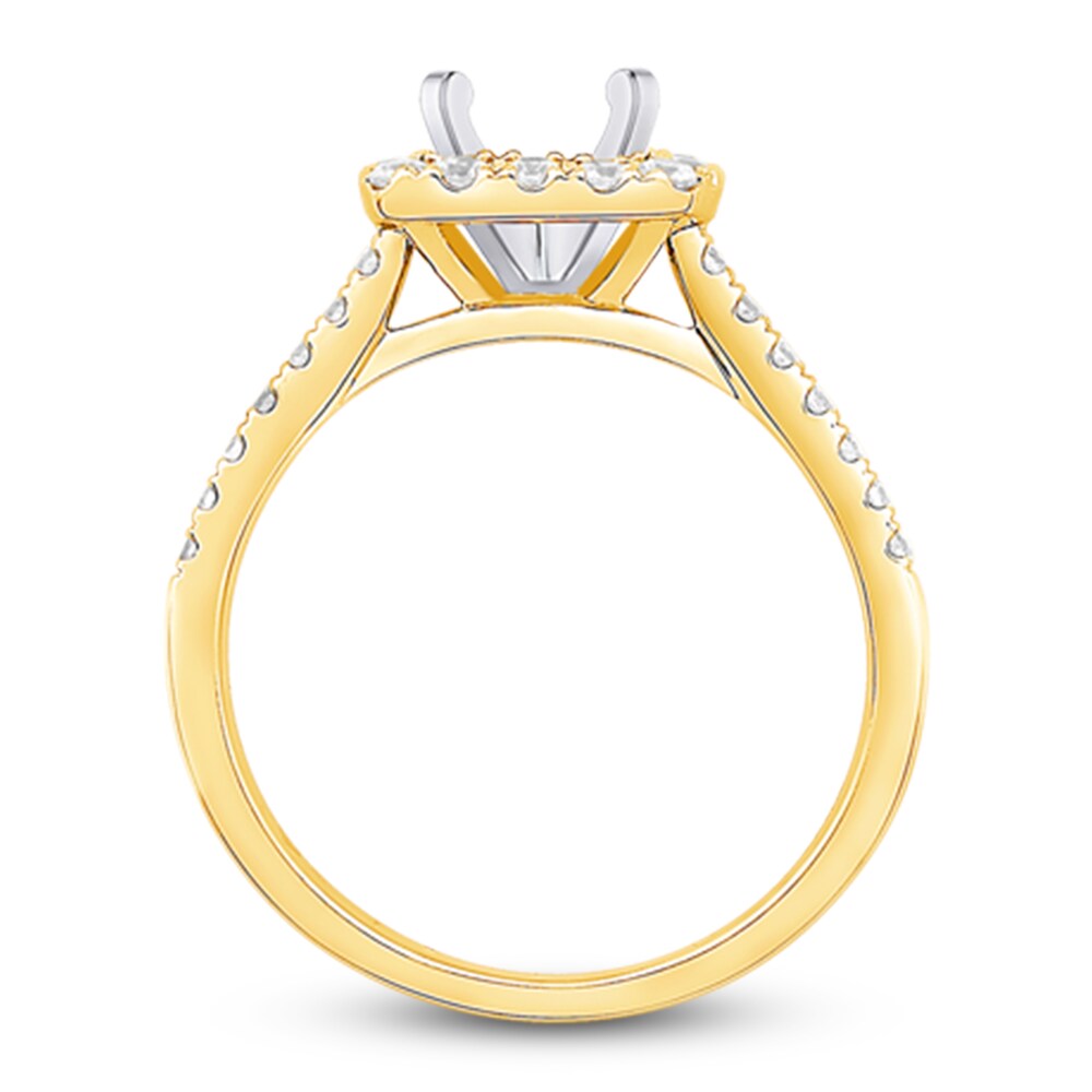 Engagement Ring 1/2 ct tw Princess/Round 14K Yellow Gold bkJyc5rf