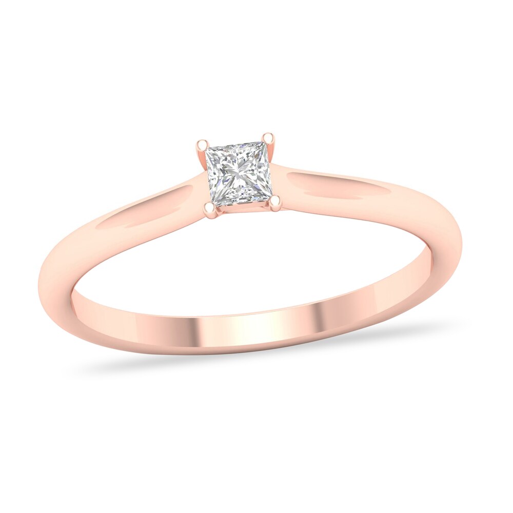 Diamond Solitaire Ring 1/6 ct tw Princess-cut 14K Rose Gold (SI2/I) bn93tlX0 [bn93tlX0]