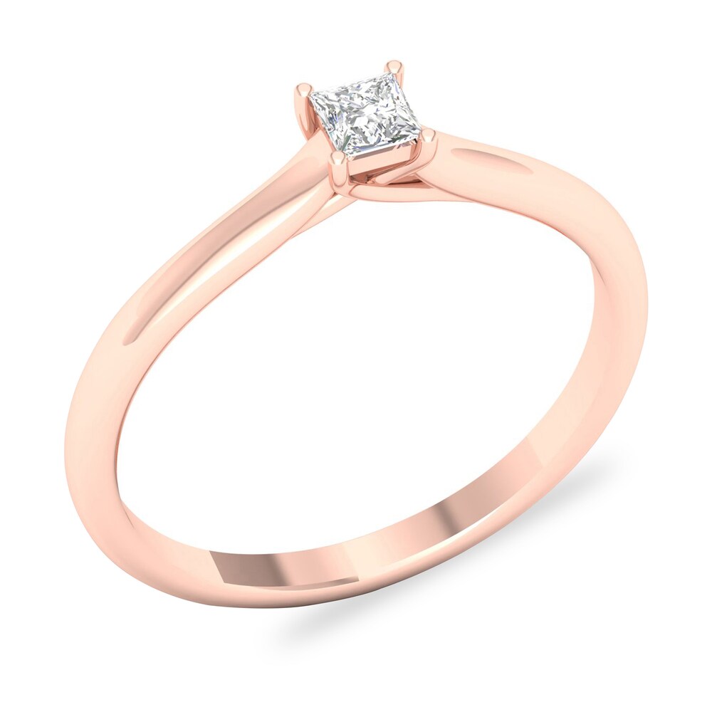 Diamond Solitaire Ring 1/6 ct tw Princess-cut 14K Rose Gold (SI2/I) bn93tlX0