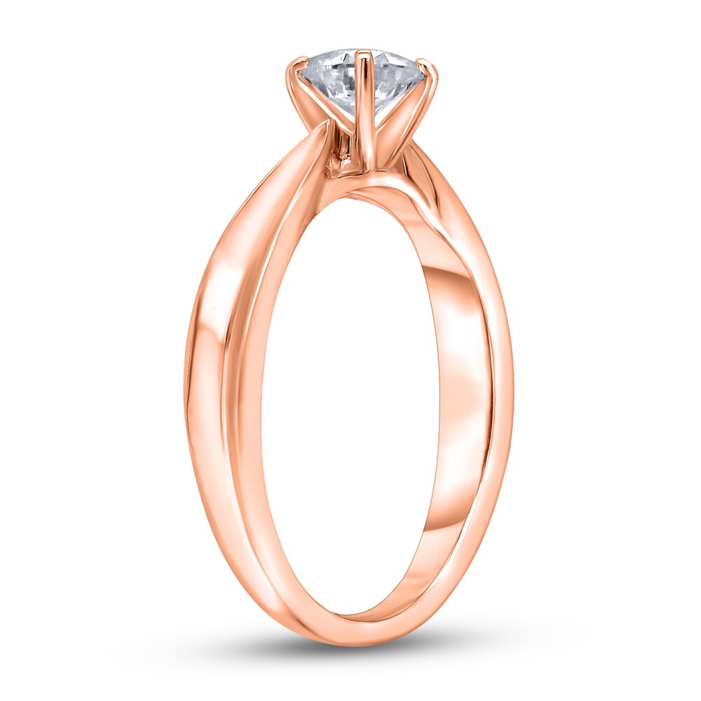 Diamond Solitaire Concave Engagement Ring 1/4 ct tw Round 14K Rose Gold (I2/I) boiFUVd2