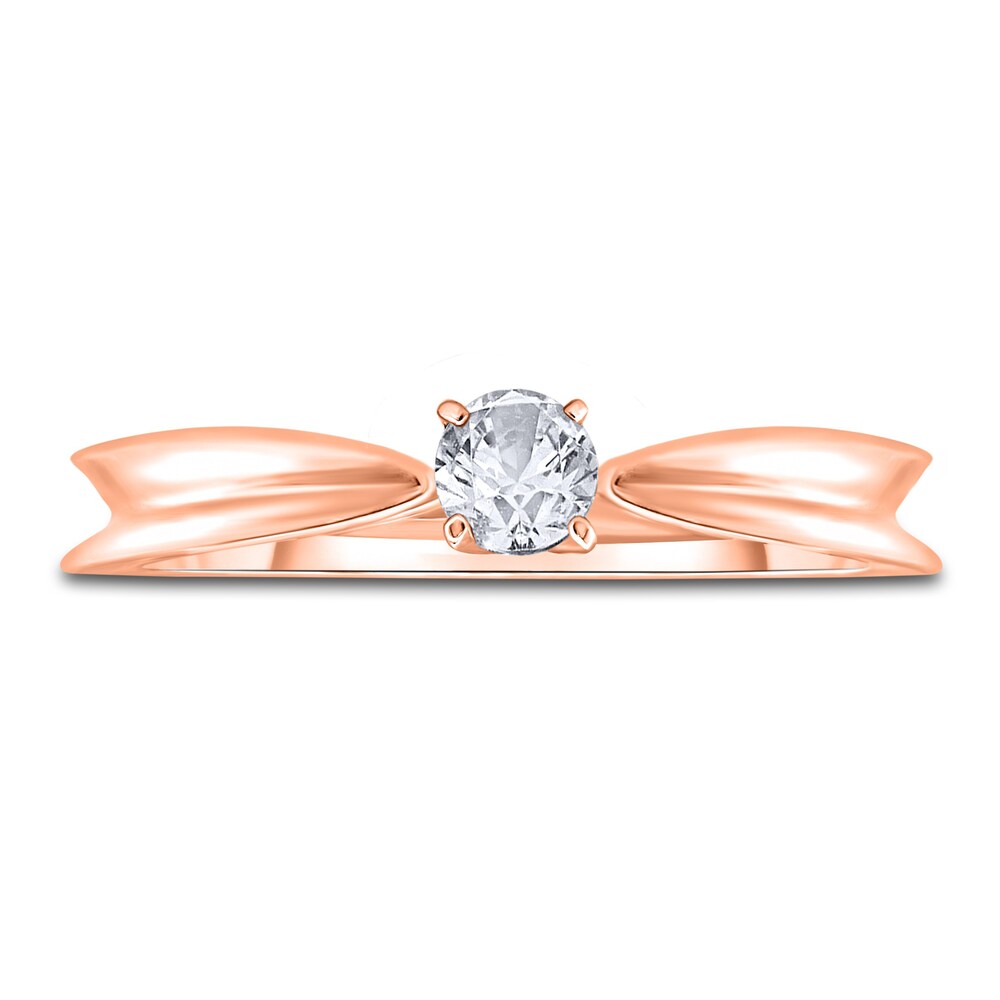 Diamond Solitaire Concave Engagement Ring 1/4 ct tw Round 14K Rose Gold (I2/I) boiFUVd2