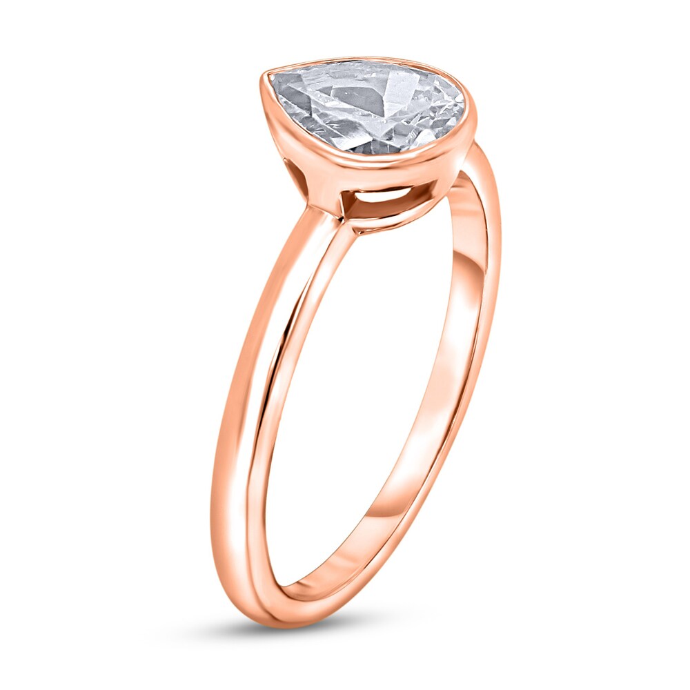 Diamond Solitaire Engagement Ring 3/4 ct tw Bezel-Set Pear-cut 14K Rose Gold (I2/I) btcUMxXc