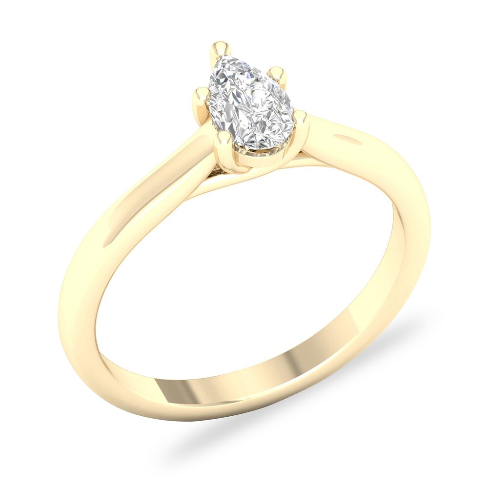 Diamond Solitaire Ring 1/2 ct tw Pear-shaped 14K Yellow Gold (SI2/I) cABVwG62