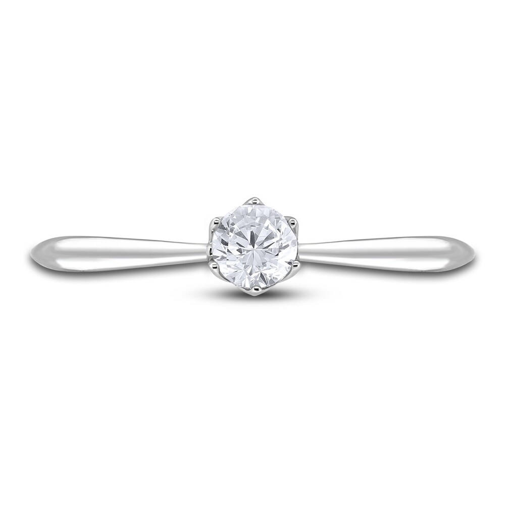 Diamond Cathedral Solitaire Engagement Ring 1/2 ct tw Round 14K White Gold (I2/I) cEcLnfaO