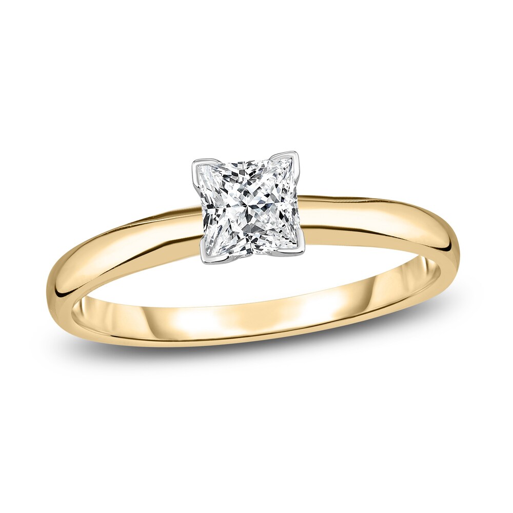 Diamond Solitaire Engagement Ring 1/4 ct tw Princess 14K Yellow Gold (I2/I) cITZGbsc [cITZGbsc]