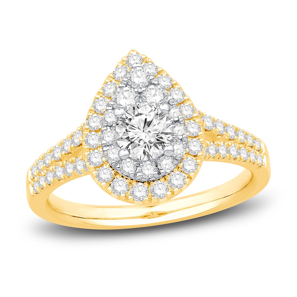 Diamond Engagement Ring 1-1/8 ct tw Round 14K Yellow Gold cLxbekxu