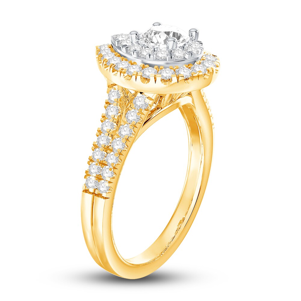 Diamond Engagement Ring 1-1/8 ct tw Round 14K Yellow Gold cLxbekxu