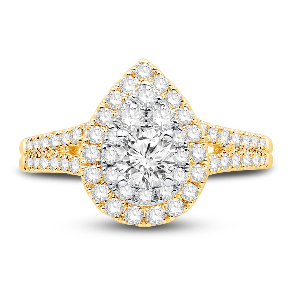 Diamond Engagement Ring 1-1/8 ct tw Round 14K Yellow Gold cLxbekxu