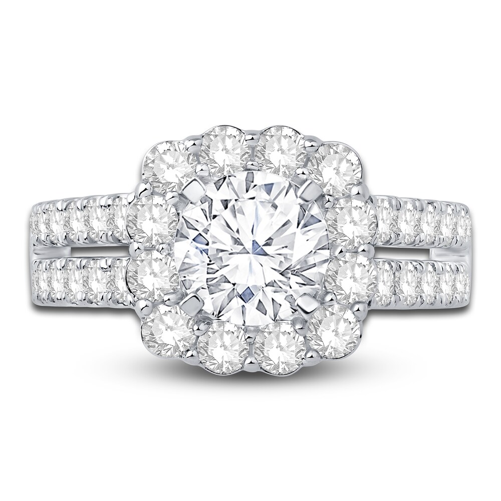 Engagement Ring 1-1/2 ct tw Round 14K White Gold cUoWArsU